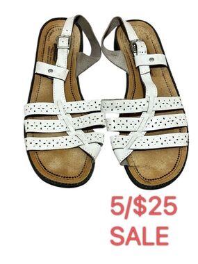White Leather Strappy Sandals Size 9 | 5/$25 SALE